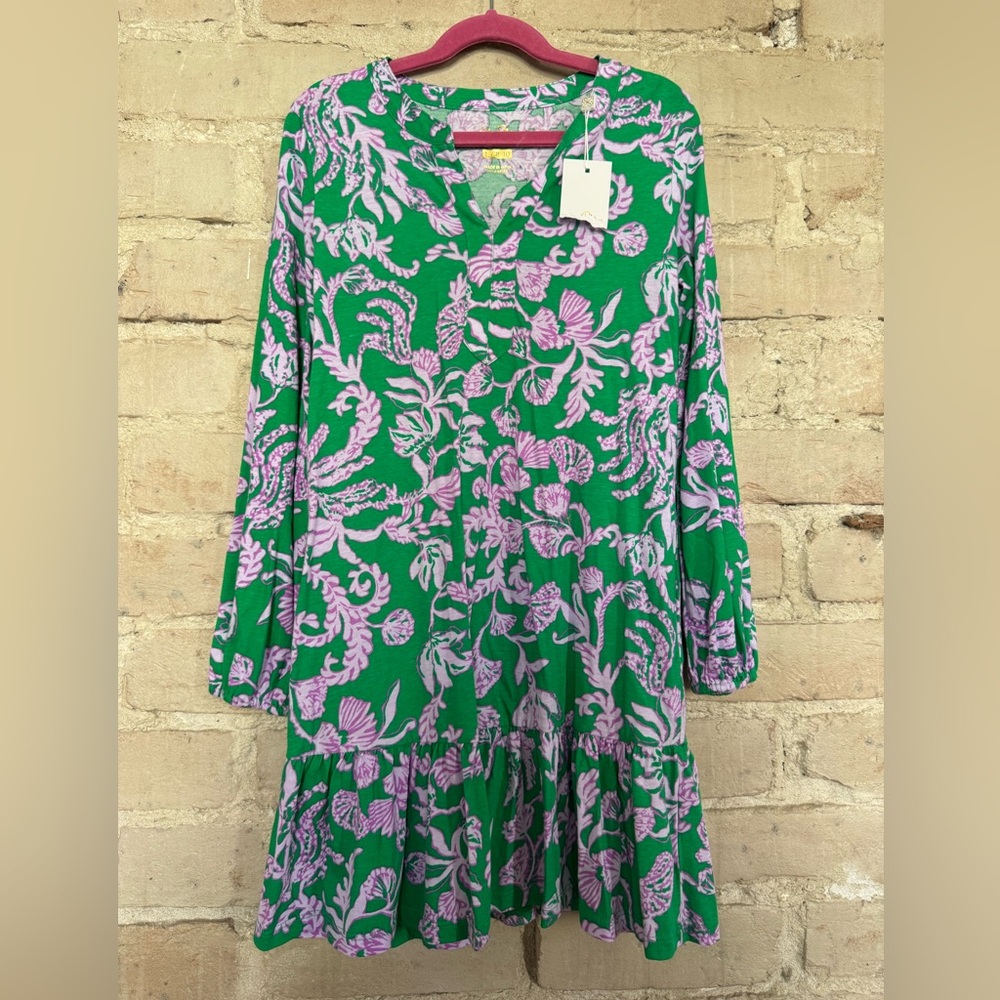 Lilly Pulitzer Green and Lavender Floral Dress